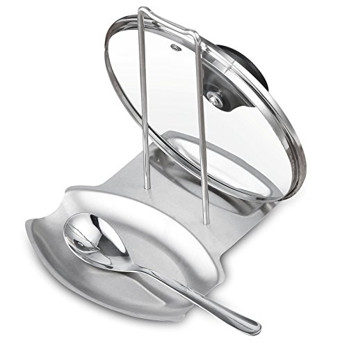 Cook N Home Stainless Steel Spoon and Lid Rest Stand Holder Rack