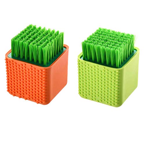 2 Pack Silicone Laundry Brush Scrub Multi-use Household Cloth Washing Brush Dual-use Scrubbing