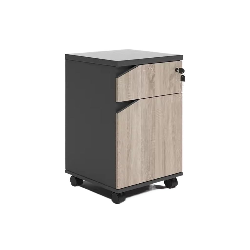 Armadietto portaoggetti in legno massello sotto la scrivania, con supporto per stampante e schedario, professionale, verticale, per piccoli spazi, larghezza 38,1 cm, 40 x 40 x 60 cm