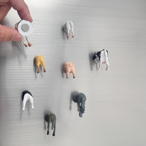 Juego de imanes decorativos de animales de granja, 8 unidades miniatura 5