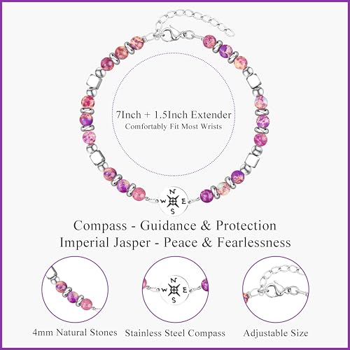 Image of Joycuff Graduation Gifts for Her Him Class of 2026 Graduation Bracelets Inspirational Graduation Compass Bracelet for Women College Graduation Gift for Him Her