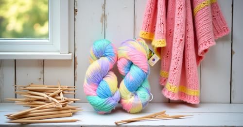Image of M.G ENTERPRISE Glow Knitting Yarn Wool, Icey Pink 200 GMS Woolen Crochet Yarn Thread. Best Used with Knitting Needles, Crochet Needles-YK Art-CJB
