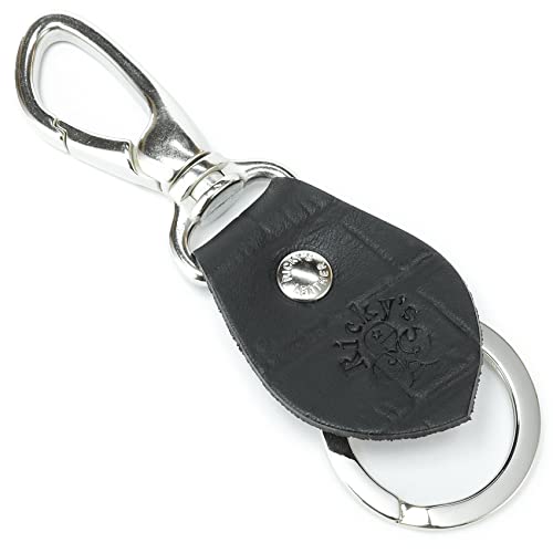 リングキーホルダー エンボスクロコブラック 【Ricky's】 鍵 紛失防止 キー 落下防止 スマートキーケース キーケース スマートキー リングキー キーリング キーホルダー キーストラップ キーカバー キーキャップ メンズ レディース 本革 革 日本製