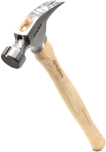 Big Horn 15100 - Martillo para enmarcar con mango recto de 21 onzas, cara fresada, iniciador magnético de uñas, garra antianillo, cabeza de acero