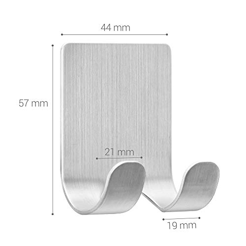 kwmobile 2x selbstklebende Halterung für Rasierer - für versch. Oberflächen - Nassrasierer Halter Set - Wand Haken Silber - Image 5