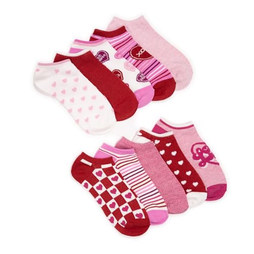 MUK LUKS Women's Set of 10 Valentine's Day Socks, Multi, OS