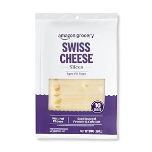 Amazon Grocery, Swiss Cheese, 8 Oz, 10 Slices