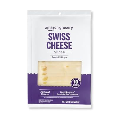 Amazon Grocery, Swiss Cheese, 8 Oz, 10 Slices