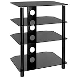 Mount-It! AV Component Media Stand, Audio Tower and Media Center with 4 Tempered Glass Shelves, 88...