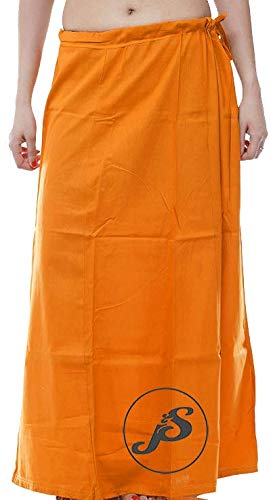 petticoats Women's Premium 5XL, 4XL and 3XL- Orange Color 100% Cotton-picture-50