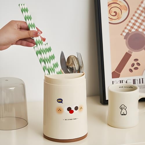 Straw Holder, straw organizer,10.5 Inch Tall Drinking Straw Dispenser for Smoothie Tubes, Plastic Reusable Storage Container for Counter House Supplies