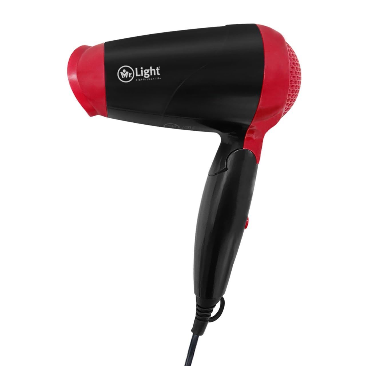 Mr Light Mini Hair Dryer With Folding Handle, Lightweight Hairdryer For Travel, 2 Speed 2 Heating Setting - mr7201