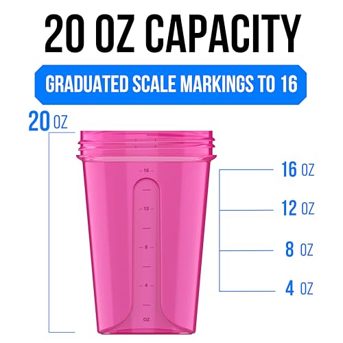 Image of VELOMIX -2 Pack- 20 oz Protein Shaker Bottles for Protein Mixes - 2x Wire Whisk | Leak Proof Shaker Cups for Protein Shakes and Pre Workout | Protein Shaker Bottle Pack (A6) Black /Pink
