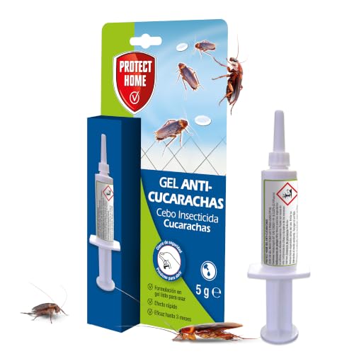 PROTECT HOME Gel Anticucarachas de acción inmediata con jeringuilla 5g, Elimina Todo Tipo de cucarachas, para Uso doméstico, ultrarresistente,