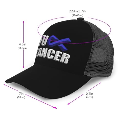 Fuck Prostate Cancer Mesh Baseball Cap - Classic Adjustable Peaked Cap, Trucker Hat for Men and Women3