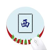 Wind West Mahjong Fliesen Muster rund Gummi Maus Pad Weihnachtsdekoration