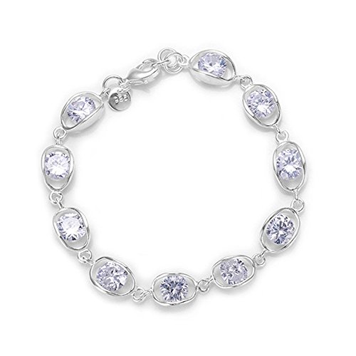 HMILYDYK Nueva moda de plata de ley 925u00a0de cristal circonita CZ Lady joyas pulsera