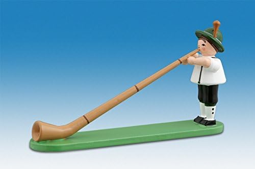 Rudolphs SchatzkisteComplete yearly Figures Musi Kant with Alphorn Height Approx. 7cm New Deco Figurine Spring Figure ore Mountains Wood