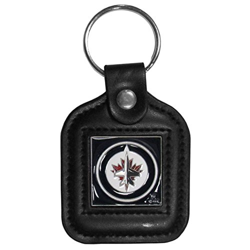 NHL Siskiyou Sports Fan Shop Winnipeg Jets Square Leather Key Chain One Size Black