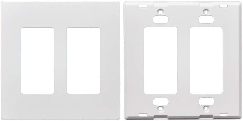 Best 50pcs 2 Gang Screwless Snap On Decorator Wall Plate White