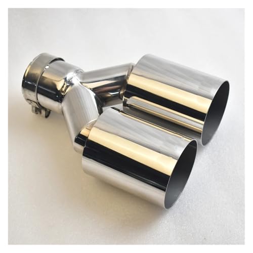 Embout d'échappement double inox 63mm pour remplacer un pot rouillé ou jauni