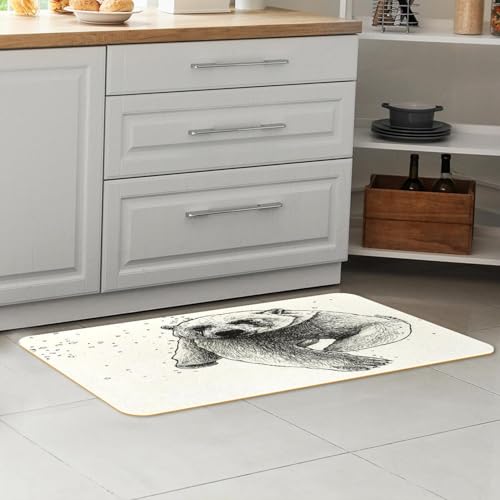 Tapetes de cocina para cuarto de lavado y pasillo, alfombras con tierno diseño de oso VAPOKF 7