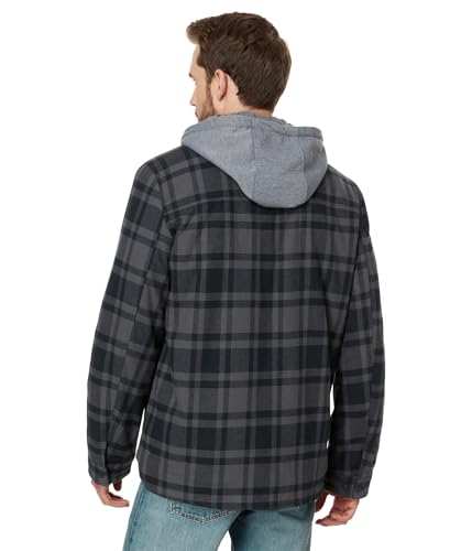 Image of Levi's mens Plaid Sherpa Lined Hooded Shirt Jacket (Regular & Big & Tall Sizes)