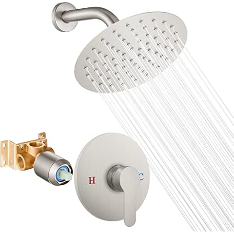 Grifo de ducha Airuida Rough-in 8" níquel cepillado Cover