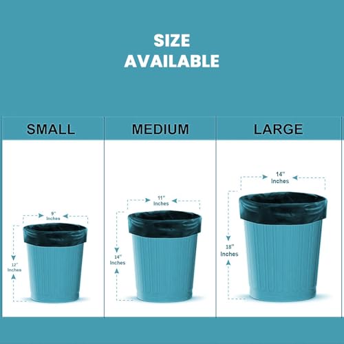 Image of Medium Garbage Bags | 180 Count | 19 inch x 21 inch| Medium-6 Rolls x 30 Bags | For Daily Kitchen Waste