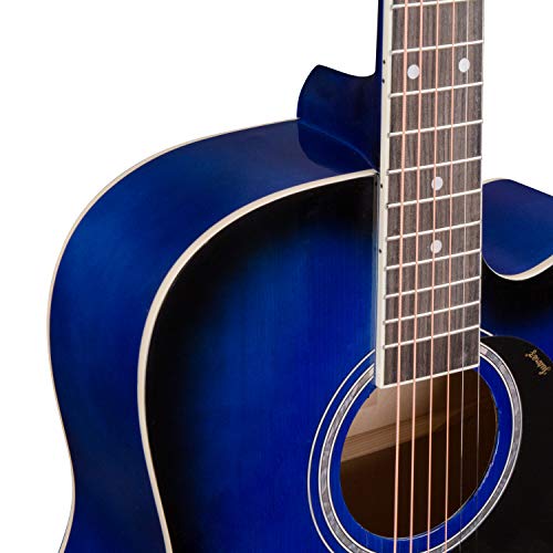 Image of JUAREZ Arpeggio 41 Inch Acoustic Guitar Kit, JRA41SP-TBS Spruce Top, Rosewood Fretboard & Bridge, Truss Rod, Chrome Die Cast Machine Tuners, Blue Sunburst
