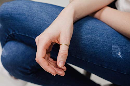 2Mm Wide Gold Thumb Ring For Women - Stacking Band Size 10 14K Gold Filled - Each And Every Ring Is Hand Hammered - Stamped Inside 14K/20 Gf #TOP1