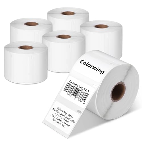 Étiquettes multi-usages Colorwing compatible DYMO 30334, finition blancheur supérieure, 6 u.