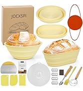 JOCXSPI Silicone Sourdough Starter Kit, 9" Round & 10" Oval Sourdough Bread Baking Supplies, Fold...