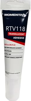 Momentive RTV118 One Part Silicone Sealant, 2.8 Ounce Tube, Translucent