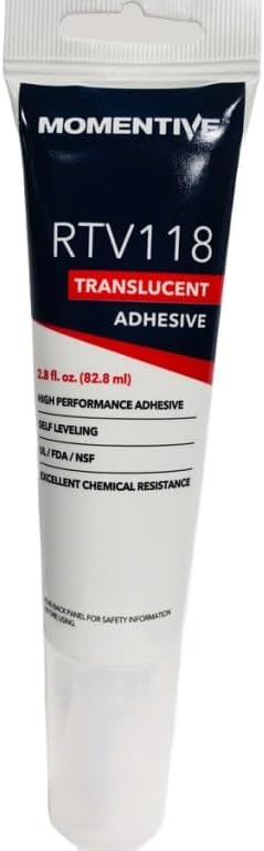 RTV118 One Part Silicone Sealant, 2.8 Ounce Tube, Translucent