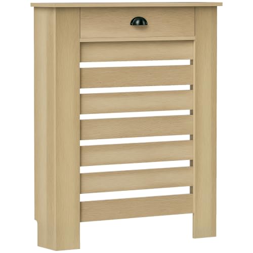 HOMCOM Couvercle de Radiateur Cache Radiateur 78 x 19 x 95,5 cm Chêne