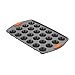 Rachael Ray Yum-o! Nonstick Bakeware 24-Cup Oven Lovin’ Mini Muffin Pan, Gray with Orange Handles