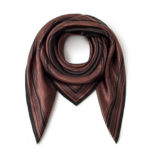 SHIROUYU Luxury 100% Mulberry Silk Scarf for Women - 35"