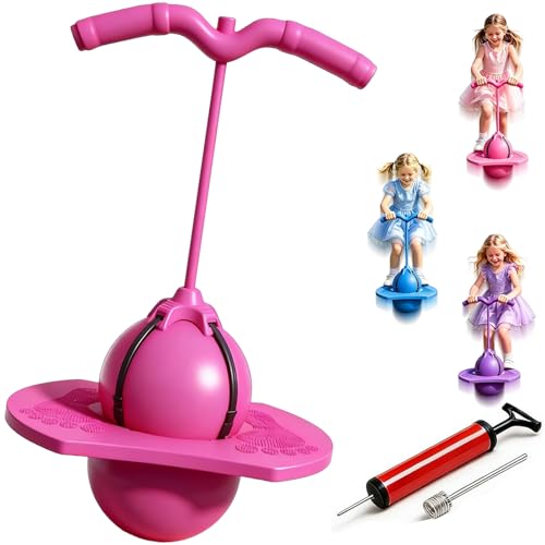 Aicerous 2026 Neu Pogo Sprungball, Pogo Ball, Hüpfball mit Griff, ideal für Kinder und Erwachsene (Pink)