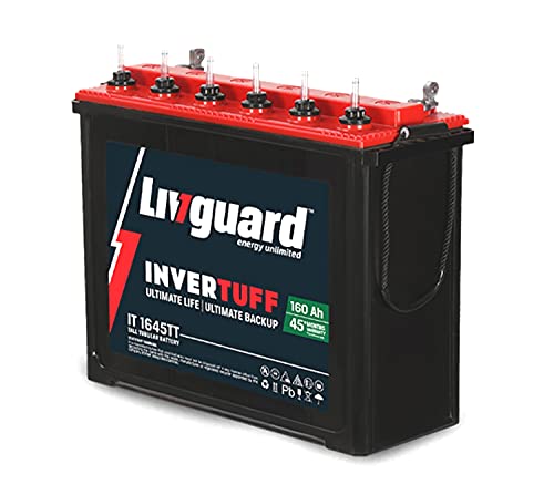 Image of Livguard | Recyclable Inverter Battery for Small Office, Home and Small Shop | INVERTUFF | IT 1645TT, 160Ah | Long Life Battery | Tall Tubular Inverter Battery