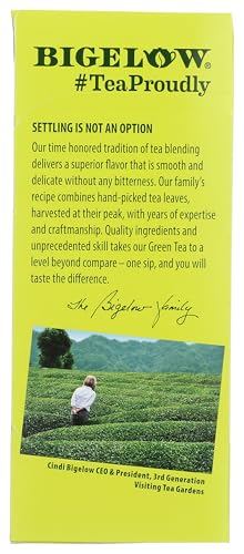 Image of Bigelow Tea Green Jasmine 28ct (Pack of 1), Medium-Caffeine, All Natural, Antioxidant-Rich, Individual Foil-Wrapped Bags