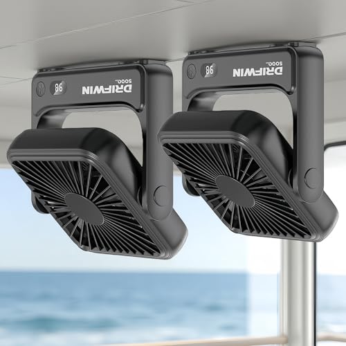 2-Pack Magnetic Cruise Approved Fan 5000mAh Ultra-Slim Travel Fan Rechargeable 4-Speed Hook Design Portable Fan for Cruise Ship Cabin Bedroom Sleeping Camping Travel & Cruise Essentials 2026