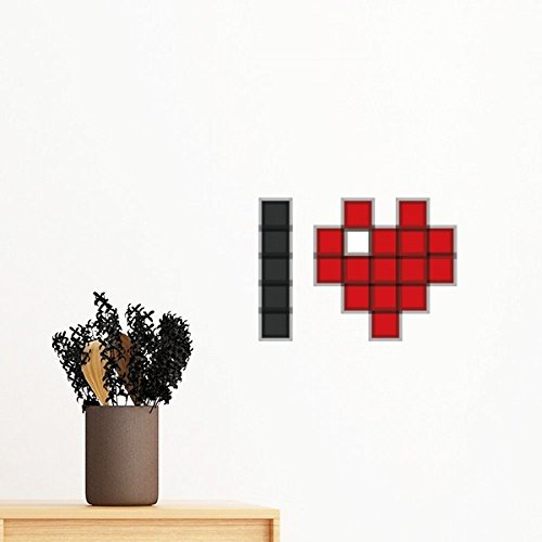 Stickers DIY J'aime Valentine pixel DIYthinker - Cadeau déco romantique 40cm