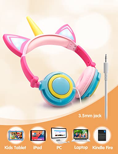 ONTA Cuffie per Bambini Over Ear LED Luminose