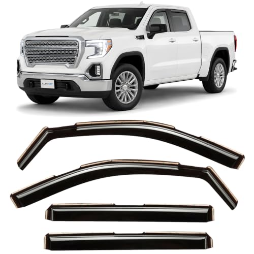 Image of CLIM ART in-Channel Incredibly Durable Rain Guards for GMC Sierra 1500 2019-2026 Crew Cab,Original Window Deflectors,Vent Deflector,Vent Window Visors,Truck Accessories,4pcs-619003LPv