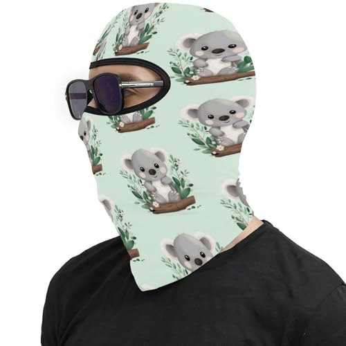 Mascarilla para esquí para hombres y mujeres, pasamontañas estampado Koala, máscara facial térmica para clima frío, equipo para motocicleta, máscara para esquí, máscara facial de invierno para mujeres y hombres miniatura 4