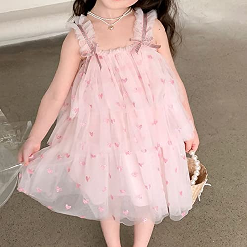 Vestido longo para meninas com suspensório no verão, amor, estampado, princesa do meio e jovem, vest