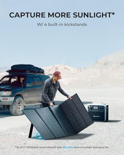 Image of BLUETTI 350W Solar Panel for Solar Generator AC70 AC180 AC240 AC200L Elite 200 V2 AC300&B300K AC500&B300K, Foldable Solar Charger for RV, Camping, Power Outage