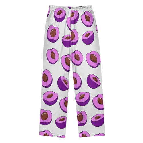 J JOYSAY Halved Plum Fruit Violet Pajamas Pants Soft Long Pajama Bottoms Lounge Sleep Pants Size S-XL2