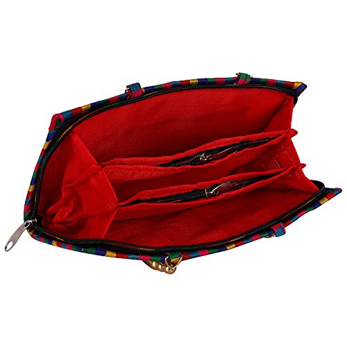 Image of Craft Trade Clutch Bags for Women Rajasthani Jaipuri Embroidered Mirror Work Ethnic Hand Bags and Clutches for Ladies Purse for Girls - 13x25 Cms